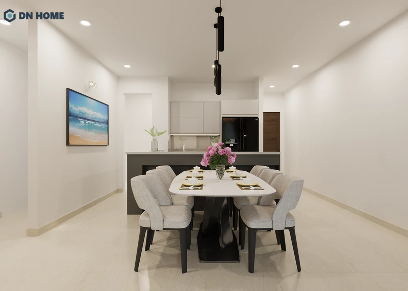 Trang trí đơn giản trong phòng ăn khi thiết kế