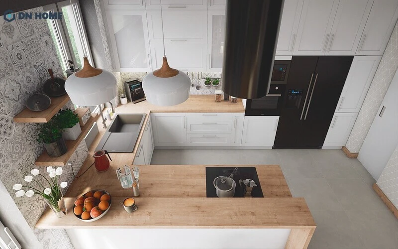 Lựa chọn kệ chữ U giúp quá trình nấu ăn trở nên thuận tiện hơn