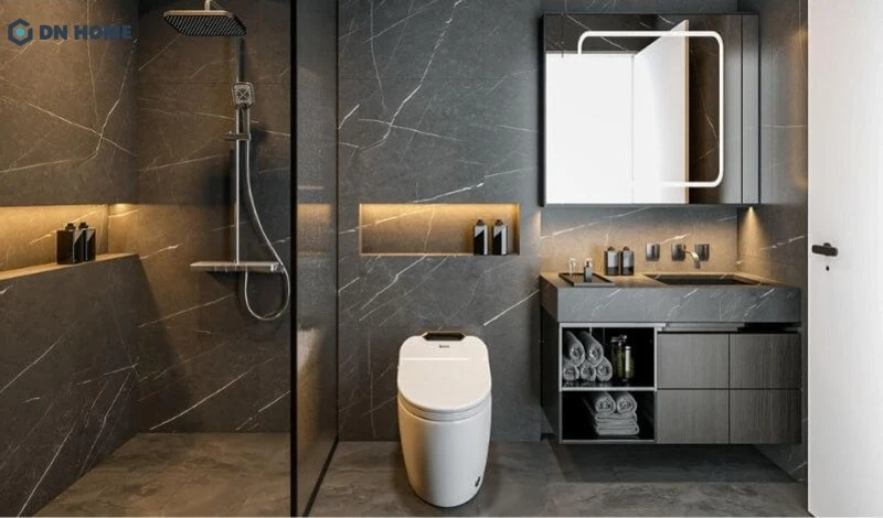 Mẫu phòng tắm được thiết kế sang trọng, tiện nghi