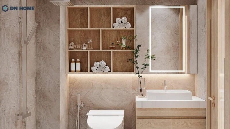 Thiết kế tủ âm tường giúp tối đa hóa diện tích phòng tắm hiệu quả