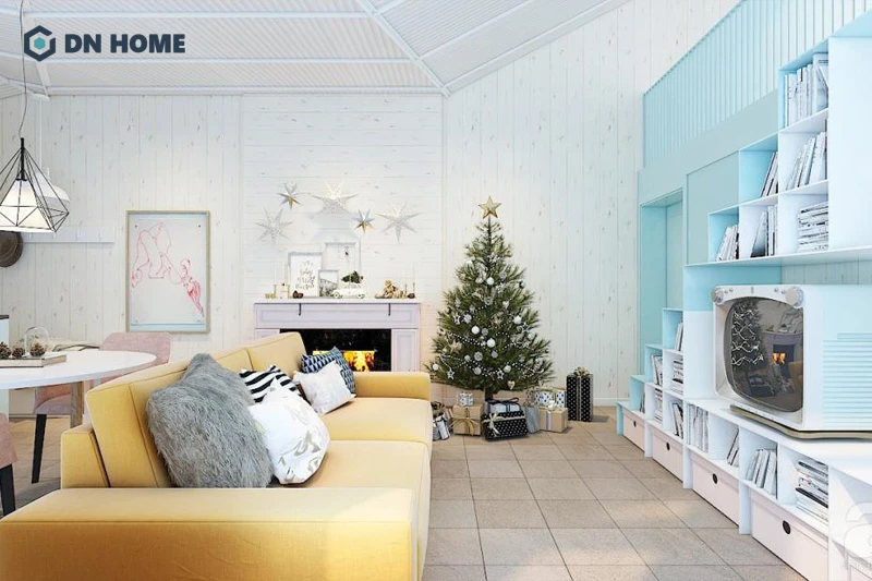 Ghế sofa chữ I là lựa chọn phổ biến cho phòng khách chung cư 20m2