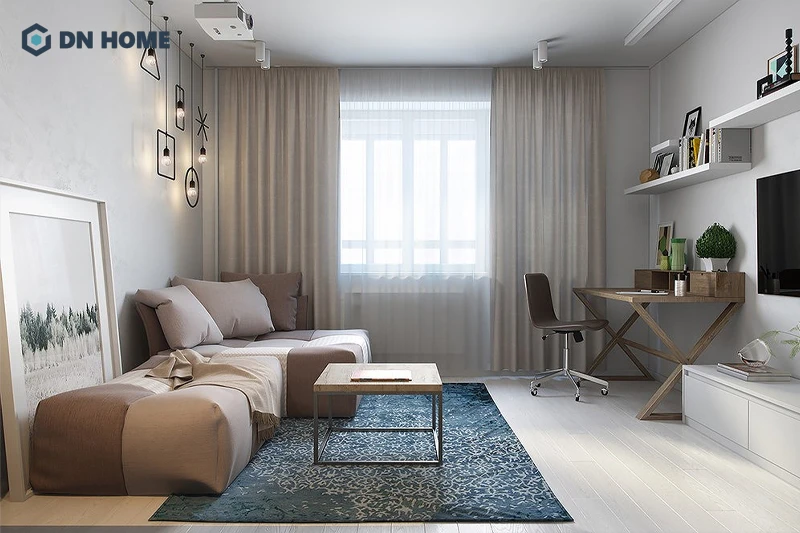 Phòng khách chung cư 30m2 có thể sử dụng ghế sofa chữ L
