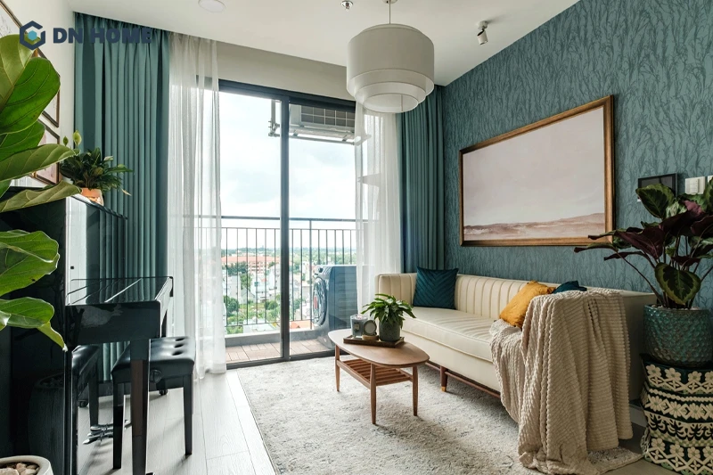 Với diện tích 40m2, bạn có thể thoải amis sáng tạo thiết kế phòng khách