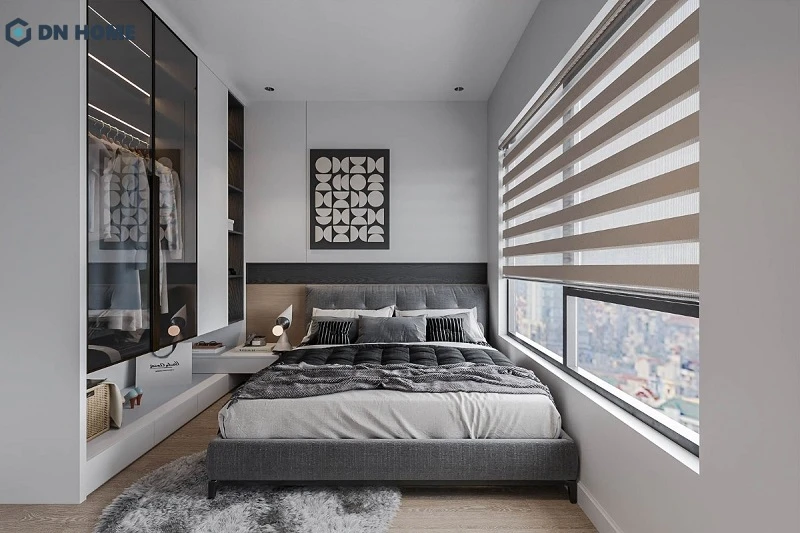 Bố trí nội thất tinh tế, sử dụng gam màu gam màu trung tính giúp căn phòng trông rộng rãi và tinh tế hơn