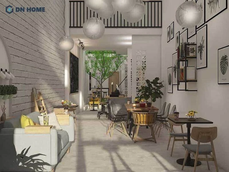 Thiết kế không gian quán cafe dành cho kiến trúc nhà ống mới mẻ