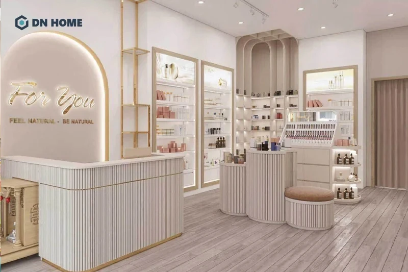Shop mỹ phẩm thiết kế thiên về phái nữ