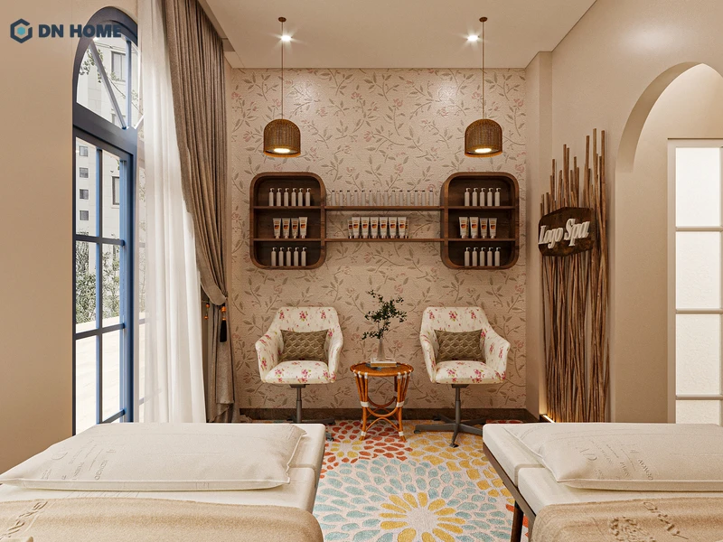 Bố trí ánh sáng hài hoà tạo hiệu ứng cho tiệm trẻ trung, hiện đại