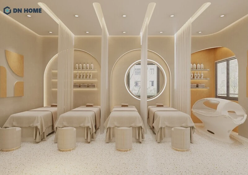 Màu sắc tạo cảm giác thư giãn cho khách hàng khi trải nghiệm dịch vụ