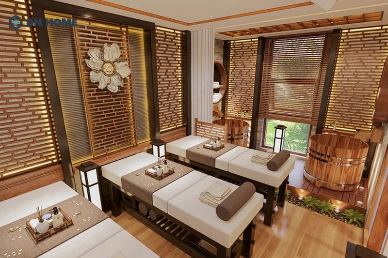 Yếu tố hoa sen thường thấy trong không gian spa trị liệu Á Đông