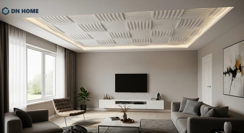 Mẫu trần nhựa thiết kế lam sóng tinh tế