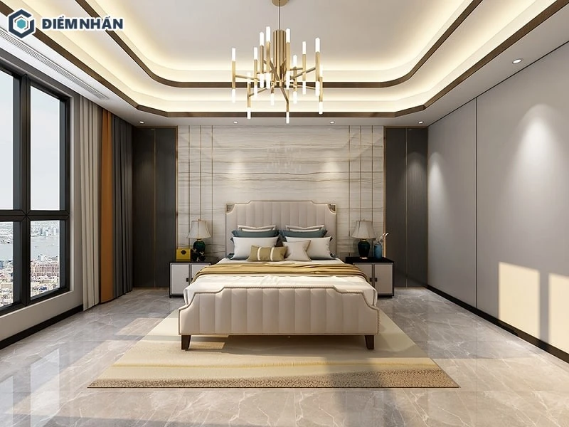 Phong cách thiết kế phòng ngủ vợ chồng tân cổ điển mềm mại, sang trọng