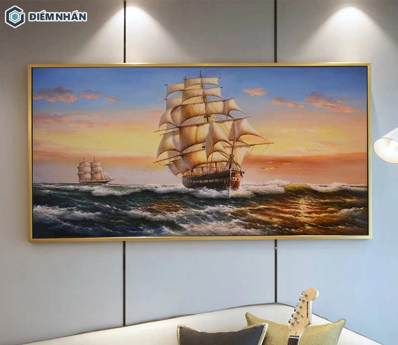 Tranh 3D “thuận buồm xuôi gió” có ý nghĩa thuận lợi trong công việc và học vấn