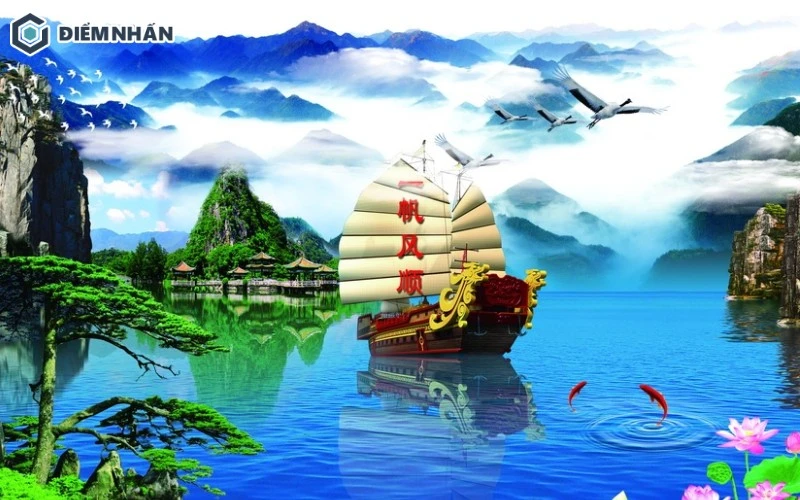 Tranh thể hiện sự sang trọng và không kém phần nhẹ nhàng, tao nhã