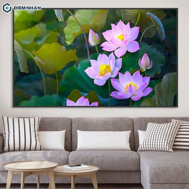 Tranh 3D phòng khách đẹp nhất thể hiện được sự thanh cao và sang trọng