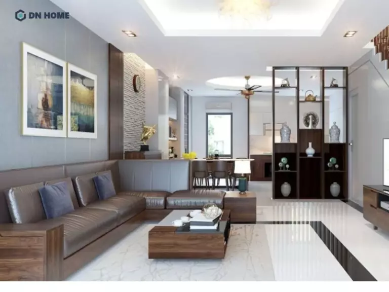 Mẫu vách ngăn sở hữu thiết kế hiện đại, giúp tận dụng ánh sáng tự nhiên và tạo cảm giác không gian rộng rãi hơn