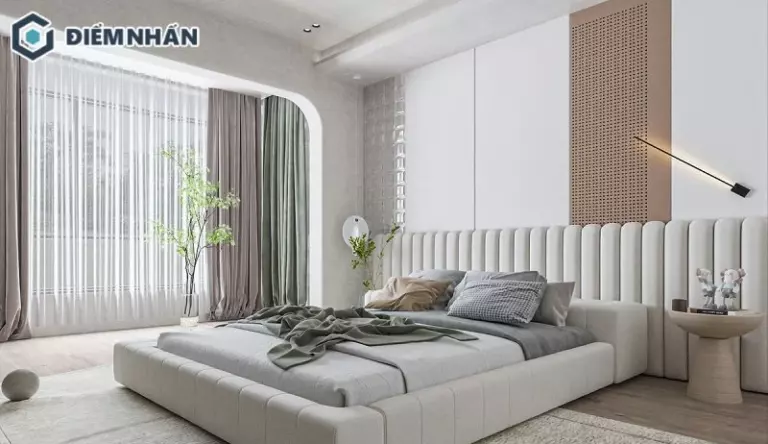 Phòng ngủ sử dụng ánh sáng tự nhiên tạo cảm giác thoáng đãng và dễ chịu