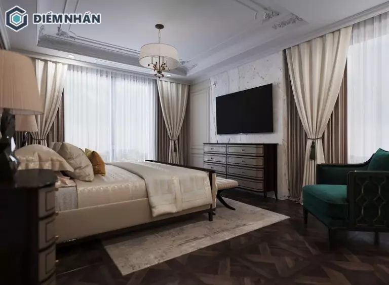 Mẫu phòng ngủ 20m2 bố trí nội thất thông minh giúp tối ưu diện tích sử dụng