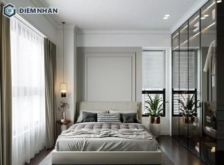 Thiết kế phòng ngủ với hài hòa màu sắc mang lại cảm giác thư giãn
