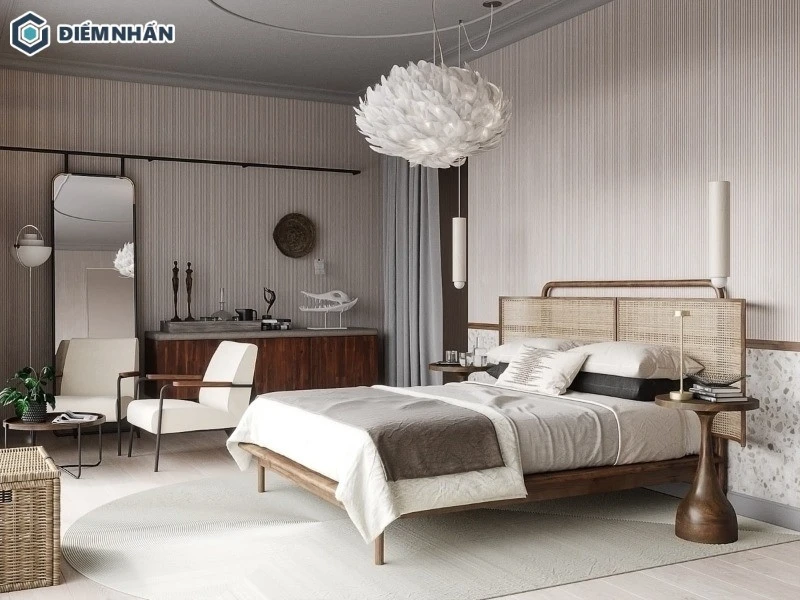 Mẫu phòng ngủ Indochine kiểu mới với các nội thất đơn giản