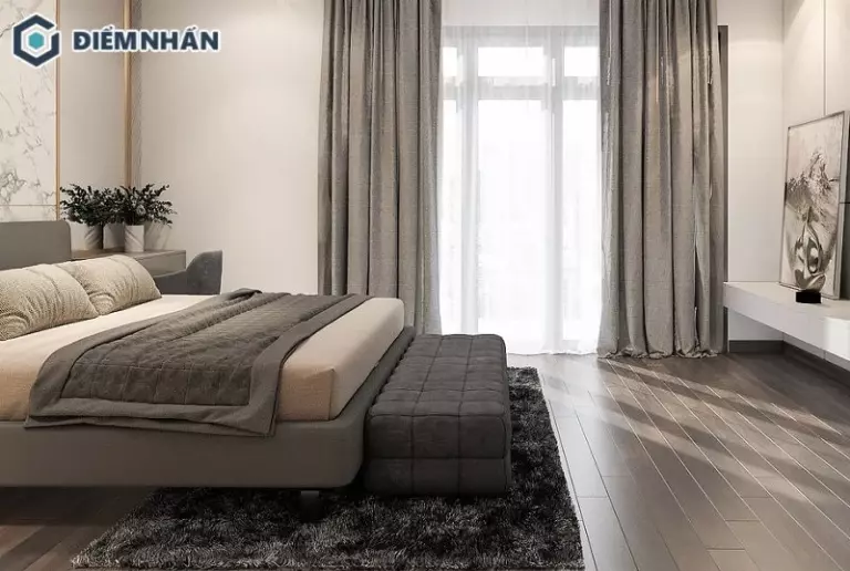 Không gian phòng ngủ được hoàn thiện chỉn chu từ thiết kế đến thi công