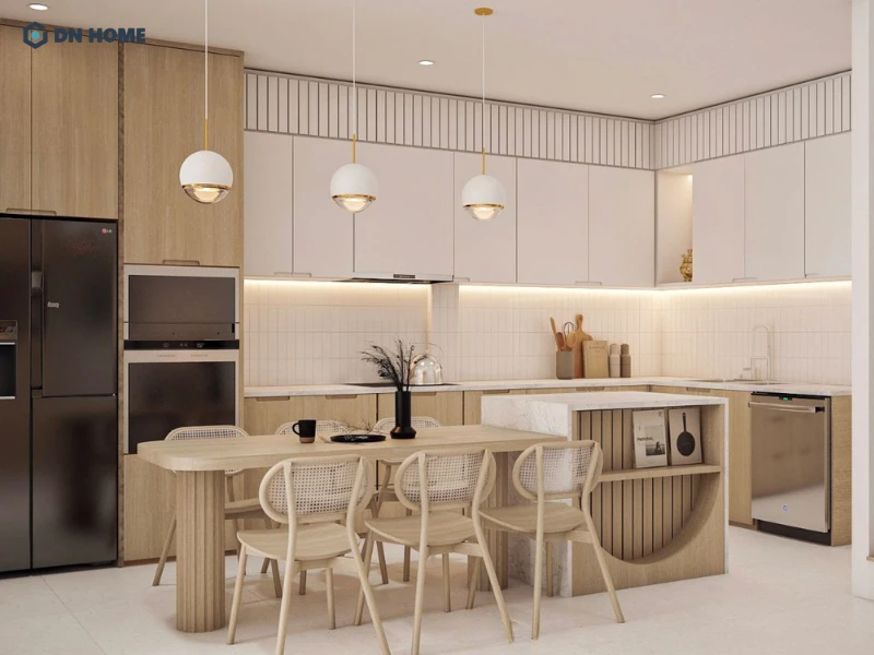 Bố trí không gian hợp lý giúp bếp nhà cấp 4 gọn gàng và dễ sử dụng hơn
