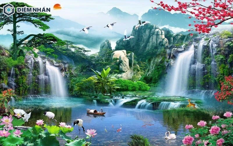 Tranh sơn thủy mang lại sự thịnh vượng và phú quý cho gia đạo