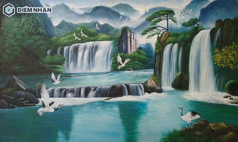 Hình ảnh núi non, mây trời vô cùng hùng vỹ và đẹp mắt