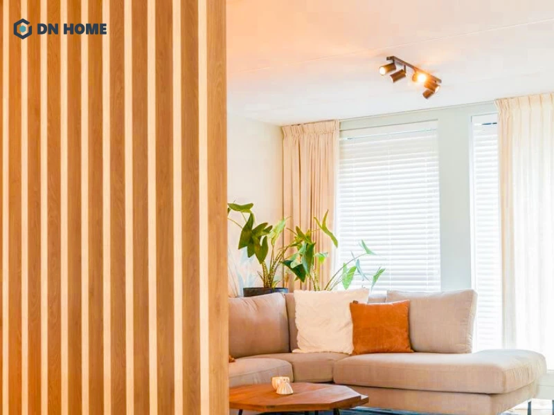 Vách ngăn gỗ nhựa composite tạo điểm nhấn hiện đại cho không gian