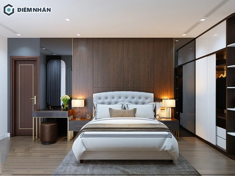 Lựa chọn các gam màu trắng đen đầy sang trọng khi thiết kế phòng ngủ vợ chồng