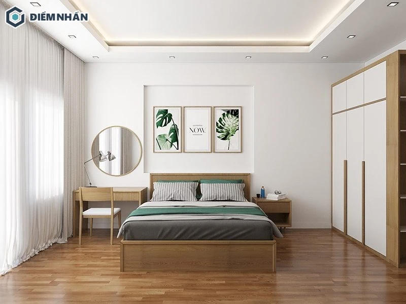 Sử dụng ánh đèn chiếu sáng màu trắng khi trang trí phòng ngủ cho vợ chồng