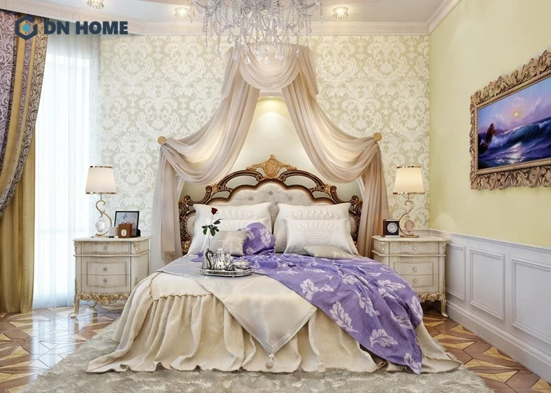 Trang trí rèm đầu giường tạo nên vẻ đẹp mềm mại cho căn phòng