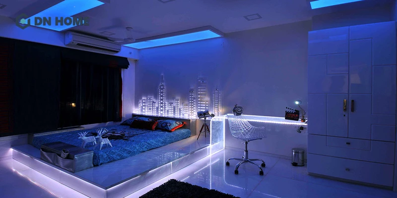 Trang trí phòng ngủ sử dụng đèn LED hiện đại