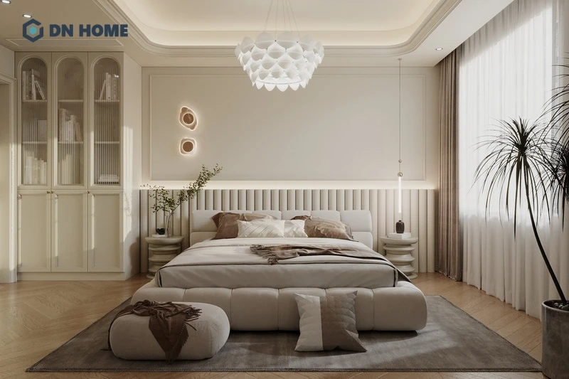 Đèn thả trần được bố trí trung tâm