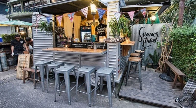 Bố cục công năng quầy bar take away được sắp xếp khoa học