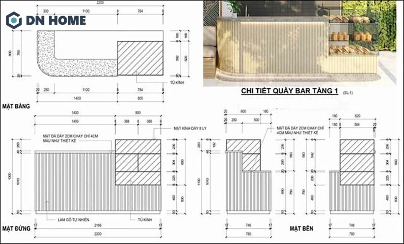 Bố cục và cách sắp xếp nội thất quầy pha chế khoa học, tiện nghi