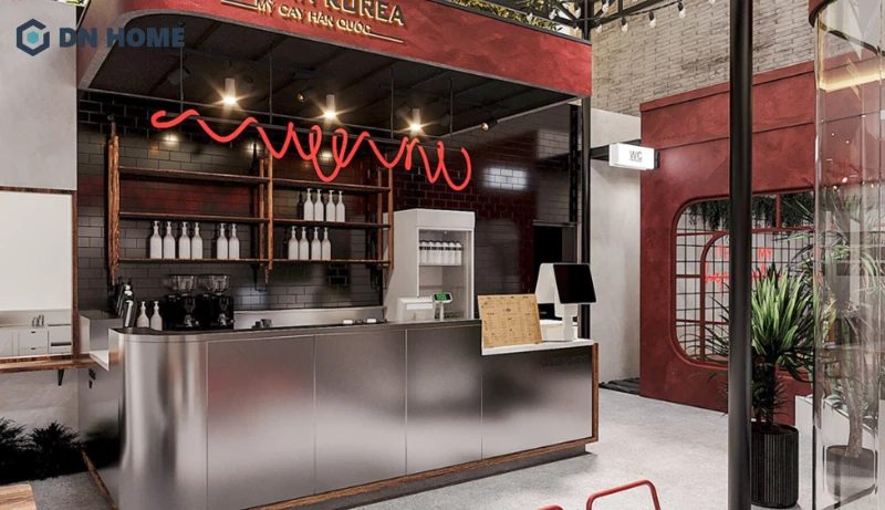 Phong cách industrial được ưa chuộng trong thiết kế quầy bar quán cafe