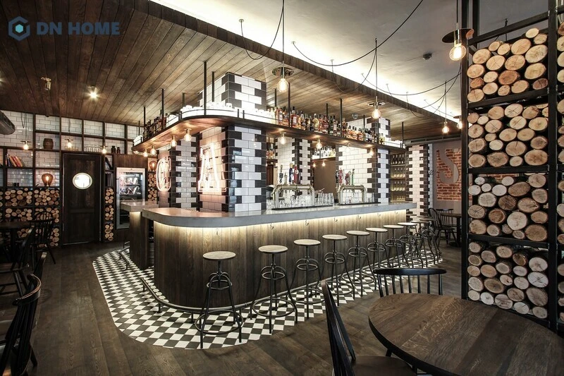 Lối thiết kế cổ điển giúp quầy bar tăng thêm sự thu hút