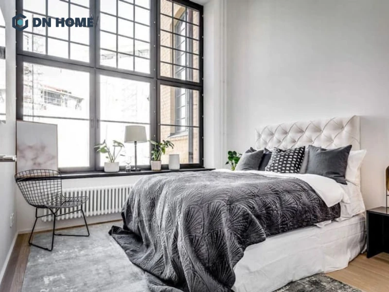 Căn hộ 60m2 sử dụng gam màu sáng kết hợp ánh sáng tự nhiên, giúp mở rộng diện tích