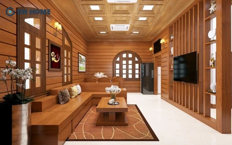 Nội thất từ gỗ gõ đỏ được đánh giá cao về tính thẩm mỹ