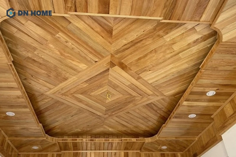 Thiết kế trần gỗ hiện đại thường hạn chế chi tiết trang trí