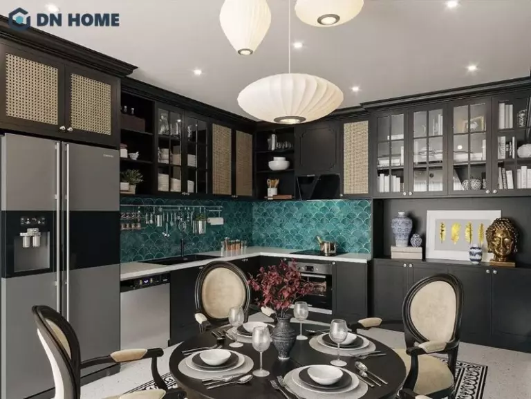 Điểm nhấn là tông màu trầm ấm giúp không gian có chiều sâu