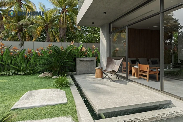 Khi thiết kế - thi công tiểu cảnh sân vườn cần chú ý lựa chọn loại cây trồng phù hợp với điều kiện khí hậu