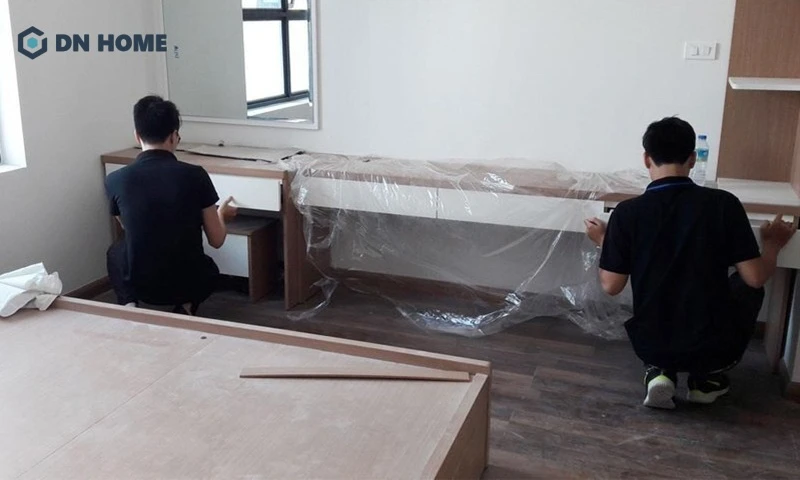 Nội thất phòng ngủ được làm từ vật liệu gỗ công nghiệp cao cấp