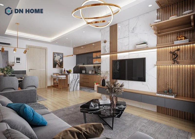 Thi công nội thất căn hộ chung cư phong cách hiện đại