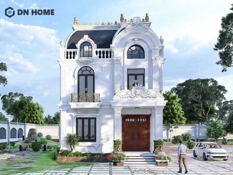 Thiết kế 2 tầng 1 tum giúp tăng diện tích sử dụng