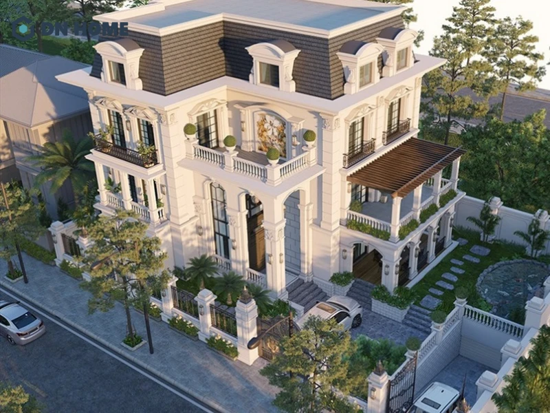 Biệt thự 3 tầng tạo ấn tượng sang trọng và đồ sộ