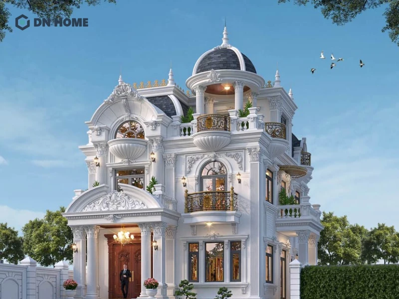 Mái chóp tạo điểm nhấn nổi bật cho tổng thể