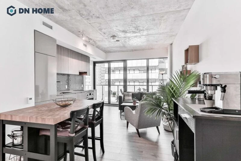 Thiết kế phòng bếp 20m2 màu xám
