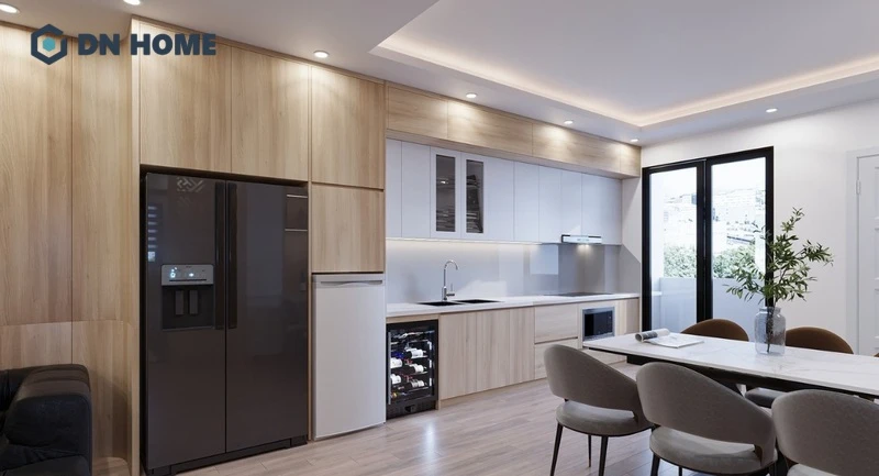 Thiết kế nội thất phòng bếp 30m2 hiện đại