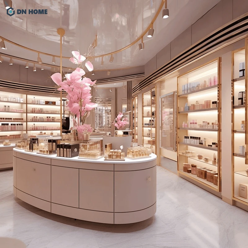 Thiết kế showroom cửa hàng mỹ phẩm phong cách sang trọng